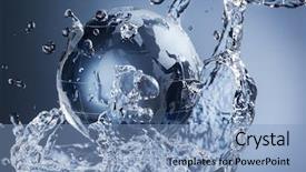  Presentation with water drop - Cool new theme with transparent world map - glass globe planet in drop backdrop and a light blue colored foreground