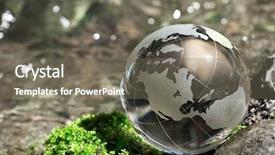  Presentation with politics and ecology - Theme having transparent world map - water stream globe ecology background and a gray colored foreground