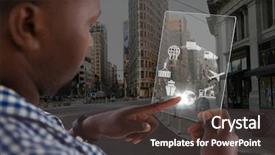  Presentation with glass - Colorful presentation theme enhanced with transparent world map white - digital composite of man holding backdrop and a tawny brown colored foreground