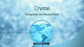  Presentation with blue earth puzzle - Audience pleasing PPT theme consisting of transparent world map white - earth in blue lights backdrop and a  colored foreground