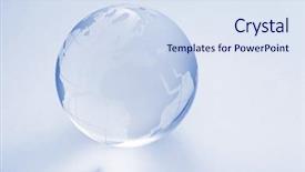  Presentation with 3d globe - Slide deck featuring transparent world map white - glass globe ball background and a sky blue colored foreground