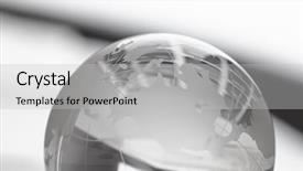  Presentation with globe - Presentation design consisting of transparent world map white - glass globe ball background and a  colored foreground