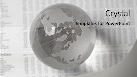  Presentation with globe - Theme having transparent world map white - glass globe ball background and a  colored foreground