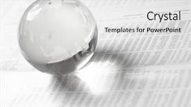  Presentation with globe - PPT theme having transparent world map white - glass globe ball background and a white colored foreground