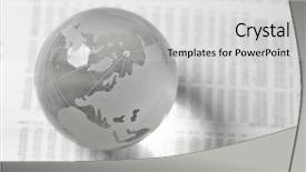  Presentation with globe award - Amazing slide deck having transparent world map white - glass globe ball backdrop and a light gray colored foreground
