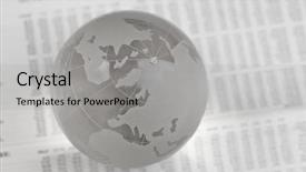  Presentation with globe - Beautiful slide set featuring transparent world map white - glass globe ball backdrop and a  colored foreground