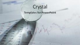  Presentation with online stock market - PPT theme featuring transparent world map white - glass of globe over stock background and a sky blue colored foreground