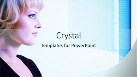  Presentation with transparent screen - PPT theme consisting of transparent world map white - woman beautiful looking at screen background and a sky blue colored foreground