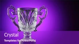  Presentation with crystal - Audience pleasing presentation consisting of transperancy - crystal trophy on the purple backdrop and a violet colored foreground