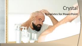  Presentation with hair loss - Presentation theme consisting of transplant - adult man with hair loss background and a sky blue colored foreground