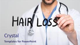  Presentation with transplant - Presentation theme consisting of transplant - doctor writing hair loss background and a sky blue colored foreground