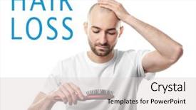  Presentation with transplant - Slide set featuring transplant - hair loss concept man background and a light gray colored foreground