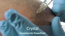  Presentation with injection mould - Audience pleasing PPT theme consisting of transplant - man receiving stimulating injection backdrop and a ocean colored foreground