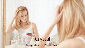  Presentation with transplant - Presentation enhanced with transplant - young woman with hair loss background and a lemonade colored foreground