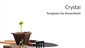  Presentation with vegetable gardening - Colorful presentation enhanced with life with gardening tools pea backdrop and a white colored foreground