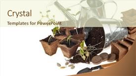  Presentation with vegetable gardening - Theme having white background concept of spring background and a white colored foreground