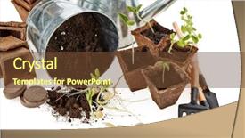  Presentation with vegetable gardening - PPT layouts enhanced with white background concept of spring background and a tawny brown colored foreground