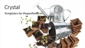  Presentation with vegetable gardening - Slide deck with white background concept of spring background and a white colored foreground