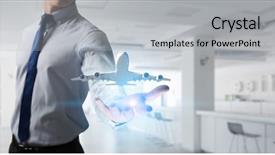  Presentation with aircraft - Beautiful presentation theme featuring transpors - aircraft and transporation concept mixed backdrop and a light gray colored foreground