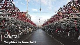  Presentation with amsterdam - Presentation theme consisting of transpors - bikes bikes and bikes background and a dark gray colored foreground