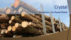  Presentation with transportation - PPT theme consisting of transpors - freshly cut timber awaiting transportation background and a  colored foreground