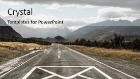  Presentation with asphalt road animtion - Presentation theme consisting of transpors - natural landscape of asphalt road background and a  colored foreground