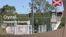  Presentation with australia - Amazing slide deck having transpors - railway crossing country town australia backdrop and a  colored foreground