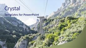  Presentation with cable electri - Colorful presentation design enhanced with transport aerien - peak cable car backdrop and a sky blue colored foreground