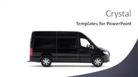  Presentation with black car dealer - Audience pleasing slide deck consisting of transport-black-van-car backdrop and a white colored foreground