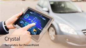  Presentation with car business - PPT layouts with transport business trip navigation technology background and a lemonade colored foreground