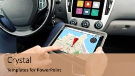  Presentation with navigation - Slide deck with transport business trip technology navigation background and a coral colored foreground