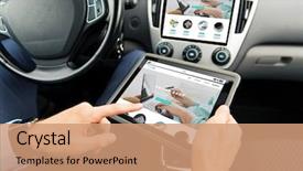  Presentation with car business - Slide deck consisting of transport business trip technology shopping background and a  colored foreground