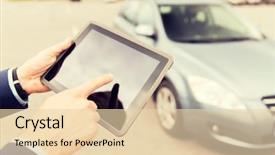  Presentation with automobile - Cool new PPT theme with transport business trip technology backdrop and a lemonade colored foreground