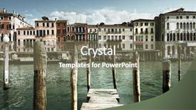  Presentation with canal - Amazing presentation theme having transport city - grand canal venice italy backdrop and a  colored foreground