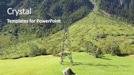  Presentation with electricity - PPT layouts having transport col - electricity pylons crossing the swiss background and a ocean colored foreground