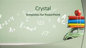  Presentation with school transportation - Colorful presentation theme enhanced with transport college - back to school transportation car backdrop and a soft green colored foreground