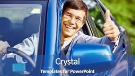  Presentation with drivers - Beautiful presentation design featuring transport college - young happy hispanic man wearing backdrop and a ocean colored foreground