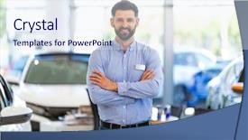  Presentation with car dealer - Amazing slide set having transport consultancy - car dealer in showroom backdrop and a sky blue colored foreground