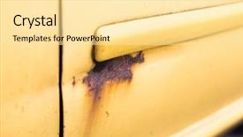  Presentation with corrosion - Presentation design consisting of transport corrosion and care concept background and a blonde colored foreground