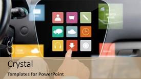  Presentation with transportation - PPT theme having transport driving technology media background and a coral colored foreground