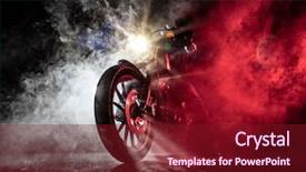  Presentation with fog - PPT theme enhanced with transport fog - high power motorcycle chopper background and a tawny brown colored foreground