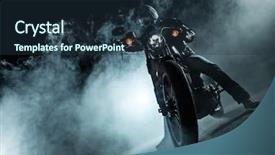  Presentation with motorcycle - Slides enhanced with transport fog - high power motorcycle chopper background and a tawny brown colored foreground