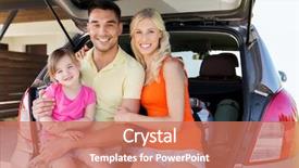  Presentation with car parking - Cool new theme with transport leisure road trip backdrop and a coral colored foreground