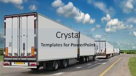  Presentation with transportation traffic - Cool new slides with transport loads heavy traffic freight backdrop and a light blue colored foreground