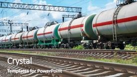  Presentation with fuel tank - Cool new PPT theme with macro photo of watercress nasturtium officinale flowers backdrop and a tawny brown colored foreground.