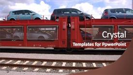 Presentation with train transport - Audience pleasing PPT theme consisting of transport on a train backdrop and a tawny brown colored foreground