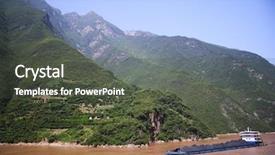  Presentation with coal - PPT layouts with transport on the yangtze river background and a dark gray colored foreground