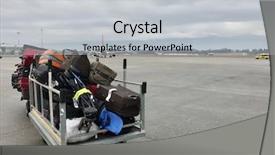  Presentation with luggage - Theme consisting of transport operations - luggage on a trailer background and a light gray colored foreground