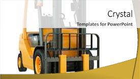  Presentation with forklift - Amazing presentation theme having transport operations - modern forklift truck isolated backdrop and a white colored foreground