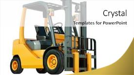  Presentation with forklift - Amazing presentation theme having transport operations - modern forklift truck isolated backdrop and a white colored foreground